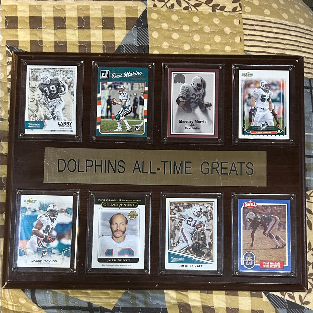 Dolphins All-Time Greats Football Card Display Frame